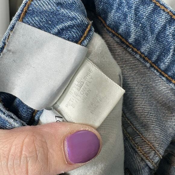 Reformation Winona Petite Mid Rise Button Fly Jeans Blue Denim - Picture 6 of 6